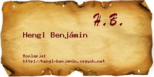Hengl Benjámin névjegykártya